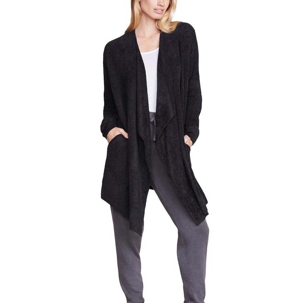 Barefoot Dreams CozyChic Lite Island Knit Wrap Black Size S/M